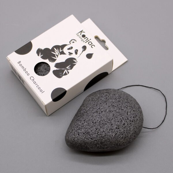 Esponja Facial Konjac - Carbón de Bambú - Antibacterial - Imagen 2